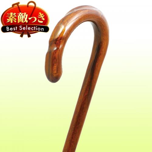 【国産木製ステッキ】オークらせん大曲ステッキ No.5WD